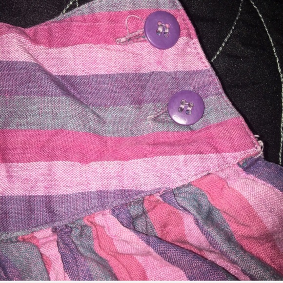 Apron Style Striped Mini Skirt - Picture 3 of 4